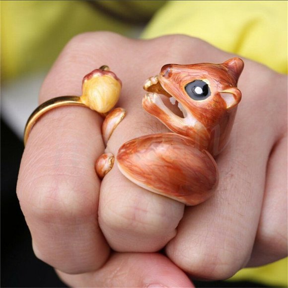 🦌 3-Piece Adjustable Deer & Antler Stacking Rings Set ✨ Cute Gift - Picture 5 of 11